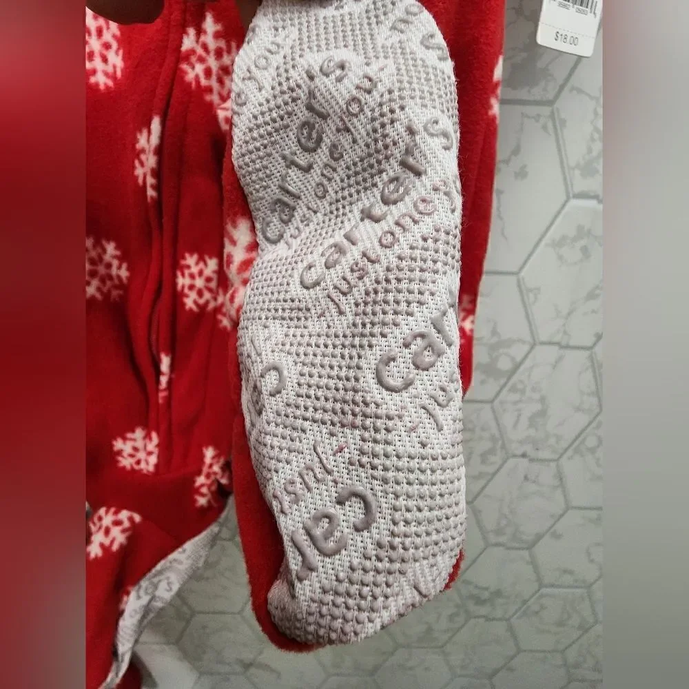 Carter’s Just One You Toddler Snowflake Reindeer/Santa Fleece Footed Pajama